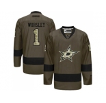 Dallas Stars #1 Gump Worsley Green Salute to Service Stitched NHL Jersey