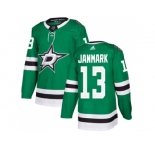 Men Adidas Dallas Stars #13 Mattias Janmark Green Home Authentic Stitched NHL Jersey
