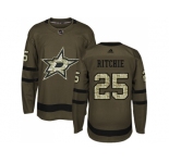 Men Adidas Dallas Stars #25 Brett Ritchie Green Salute to Service Stitched NHL Jersey