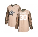 Men Adidas Dallas Stars #30 Ben Bishop Camo Authentic 2017 Veterans Day Stitched NHL Jersey