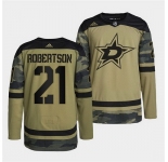Men Dallas Stars #21 Jason Robertson 2022 Camo Military Appreciation Night Stitched jersey