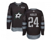 Men's Adidas Dallas Stars #24 Jiri Hudler Authentic Black 1917-2017 100th Anniversary NHL Jersey