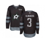 Men's Adidas Dallas Stars #3 John Klingberg Authentic Black 1917-2017 100th Anniversary NHL Jersey