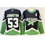 Men's Dallas Stars #53 Wyatt Johnston Black 2025-26 With A Patch Alternate Stitched Hockey Jersey
