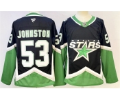 Men's Dallas Stars #53 Wyatt Johnston Black Authentic Jersey