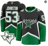 Men's Dallas Stars #53 Wyatt Johnston Throwback Jersey Black