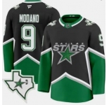 Men's Dallas Stars Retired Player #9 Mike Modano Cup Champs Throwback Jersey Black