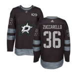Men's Stars #36 Mats Zuccarello Black 1917-2017 100th Anniversary Stitched Hockey Jersey