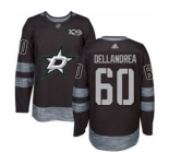 Men's Stars #60 Ty Dellandrea Black 1917-2017 100th Anniversary Stitched Hockey Jersey