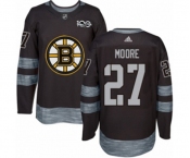 Adidas Boston Bruins #27 John Moore Authentic Black 1917-2017 100th Anniversary NHL Jersey