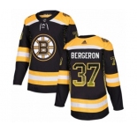 Adidas Boston Bruins #37 Patrice Bergeron Authentic Black Drift Fashion NHL Jersey