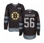Adidas Boston Bruins #56 Axel Andersson Authentic Black 1917-2017 100th Anniversary NHL Jersey