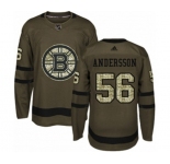 Adidas Boston Bruins #56 Axel Andersson Authentic Green Salute to Service NHL Jersey