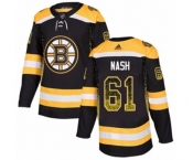 Adidas Boston Bruins #61 Rick Nash Authentic Black Drift Fashion NHL Jersey
