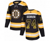 Adidas Boston Bruins #74 Jake DeBrusk Authentic Black Drift Fashion NHL Jersey