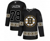 Adidas Boston Bruins #79 Jeremy Lauzon Authentic Black Team Logo Fashion NHL Jersey