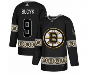 Adidas Boston Bruins #9 Johnny Bucyk Authentic Black Team Logo Fashion NHL Jersey