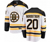 Boston Bruins #20 Joakim Nordstrom Authentic White Away Fanatics Branded Breakaway NHL Jersey