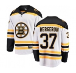 Boston Bruins #37 Patrice Bergeron Authentic White Away Fanatics Branded Breakaway NHL Jersey