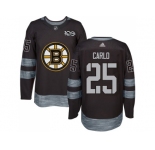 Men Adidas Boston Bruins #25 Brandon Carlo Black 1917-2017 100th Anniversary Stitched NHL Jersey