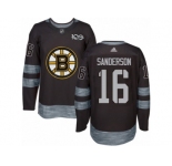 Men's Adidas Boston Bruins #16 Derek Sanderson Authentic Black 1917-2017 100th Anniversary NHL Jersey