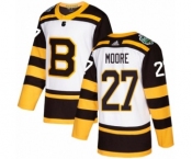 Men's Adidas Boston Bruins #27 John Moore Authentic White 2019 Winter Classic NHL Jersey