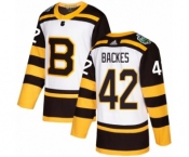 Men's Adidas Boston Bruins #42 David Backes Authentic White 2019 Winter Classic NHL Jersey