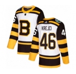 Men's Adidas Boston Bruins #46 David Krejci Authentic White 2019 Winter Classic NHL Jersey