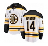 Men's Boston Bruins #14 Chris Wagner Authentic White Away Fanatics Branded Breakaway 2019 Stanley Cup Final Bound Hockey Jersey