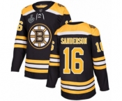 Men's Boston Bruins #16 Derek Sanderson Authentic Black Home 2019 Stanley Cup Final Bound Hockey Jersey
