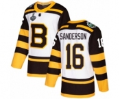 Men's Boston Bruins #16 Derek Sanderson Authentic White Winter Classic 2019 Stanley Cup Final Bound Hockey Jersey