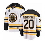 Men's Boston Bruins #20 Joakim Nordstrom Authentic White Away Fanatics Branded Breakaway 2019 Stanley Cup Final Bound Hockey Jersey