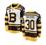 Men's Boston Bruins #30 Gerry Cheevers White Winter Classic Fanatics Branded Breakaway 2019 Stanley Cup Final Bound Hockey Jersey