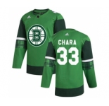 Men's Boston Bruins #33 Zdeno Chara 2020 St. Patrick's Day Stitched Hockey Jersey Green