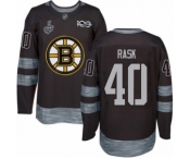 Men's Boston Bruins #40 Tuukka Rask Authentic Black 1917-2017 100th Anniversary 2019 Stanley Cup Final Bound Hockey Jersey