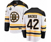 Men's Boston Bruins #42 David Backes Authentic White Away Fanatics Branded Breakaway 2019 Stanley Cup Final Bound Hockey Jersey