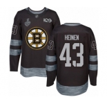 Men's Boston Bruins #43 Danton Heinen Authentic Black 1917-2017 100th Anniversary 2019 Stanley Cup Final Bound Hockey Jersey