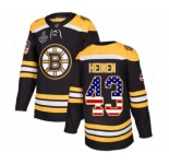 Men's Boston Bruins #43 Danton Heinen Authentic Black USA Flag Fashion 2019 Stanley Cup Final Bound Hockey Jersey