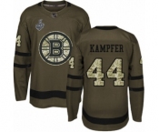 Men's Boston Bruins #44 Steven Kampfer Authentic Green Salute to Service 2019 Stanley Cup Final Bound Hockey Jersey