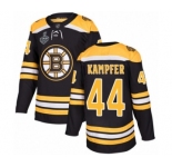 Men's Boston Bruins #44 Steven Kampfer Premier Black Home 2019 Stanley Cup Final Bound Hockey Jersey