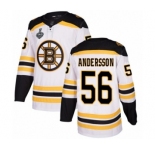 Men's Boston Bruins #56 Axel Andersson Authentic White Away 2019 Stanley Cup Final Bound Hockey Jersey