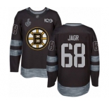 Men's Boston Bruins #68 Jaromir Jagr Authentic Black 1917-2017 100th Anniversary 2019 Stanley Cup Final Bound Hockey Jersey