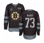 Men's Boston Bruins #73 Charlie McAvoy Authentic Black 1917-2017 100th Anniversary 2019 Stanley Cup Final Bound Hockey Jersey