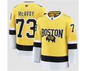 Men's Boston Bruins #73 Charlie McAvoy Gold 2026 Stadium Series Stitched Hockey Jersey