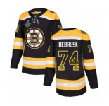 Men's Boston Bruins #74 Jake DeBrusk Authentic Black Drift Fashion 2019 Stanley Cup Final Bound Hockey Jersey