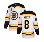 Men's Boston Bruins #8 Cam Neely Authentic White Away 2019 Stanley Cup Final Bound Hockey Jersey