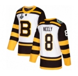 Men's Boston Bruins #8 Cam Neely Authentic White Winter Classic 2019 Stanley Cup Final Bound Hockey Jersey
