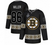 Men's Boston Bruins #86 Kevan Miller Authentic Black Team Logo Fashion 2019 Stanley Cup Final Bound Hockey Jersey