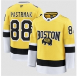 Men's Boston Bruins #88 David Pastrnak Gold 2026 Stadium Series Stitched Hockey Jersey