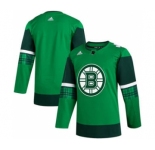 Men's Boston Bruins Blank 2020 St. Patrick's Day Stitched Hockey Jersey Green